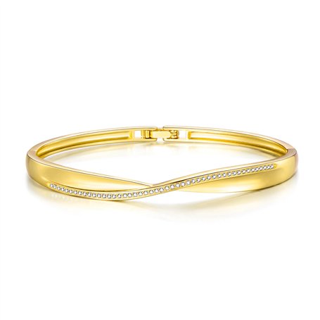Philip Jones Bracelet jonc plaqué Or créé avec des Cristaux Zircondia®