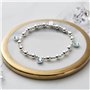Philip Jones Bracelet extensible à breloques avec pierre de naissance du mois de mars (aigue-marine) avec boîte cadeau, Cristal,