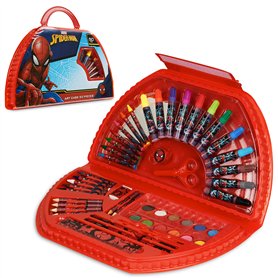 Marvel Coloriage Enfant Spiderman Malette Dessin Enfant Crayons de Couleur Feutres Peinture Enfant Garcon Coffret Dessin Fournit