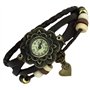 Boolavard® TM Ange Coeur Quartz Mode Weave enveloppante en Cuir Bracelet Femmes Montre-Bracelet