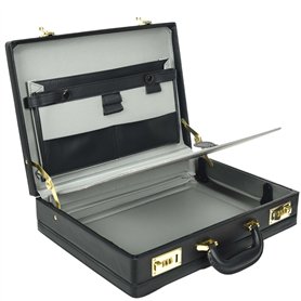 Divergent Retail DR657 Mallette en cuir extensible avec serrure à combinaison pour homme Noir