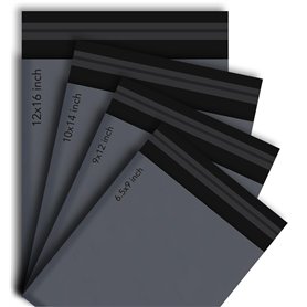 PACKY | 100 sacs postaux gris mélangés | 4 tailles 25 de chaque petit à grand