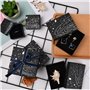 Volumoon 6 pièces Boite cadeau bijoux,Or Estampage Boîtes à Bijoux en Carton,Boîte Cadeau Boite Carton avec couvercle,Noir Mat K