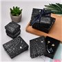 Volumoon 6 pièces Boite cadeau bijoux,Or Estampage Boîtes à Bijoux en Carton,Boîte Cadeau Boite Carton avec couvercle,Noir Mat K