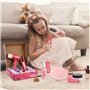 Litinliv 22 Pièces Jouets de Salon de Coiffure pour Filles, Jeu de Simulation de Coiffeur, avec Sèche-Cheveux, Fer à Friser et C