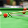 Granvoo Bâton Pont de Queue de Billard Rétractable, avec 3 Pièces Tête de Pont Amovible (Haut + Bas + croisé) Accessoire Queue d