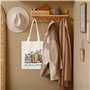 Litinliv Sac en Tissu Imprimé, Sac Shopper Lavable et Réutilisable pour Femmes, Sac de Courses Pliable DIY à Poignées Solides po