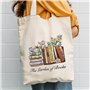 Litinliv Sac en Tissu Imprimé, Sac Shopper Lavable et Réutilisable pour Femmes, Sac de Courses Pliable DIY à Poignées Solides po