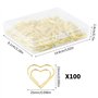 Dokeno Lot de 100 Trombones en Forme de Cœur, Trombones en Metal en Or Trombones avec Boîte en Plastique Paperclip Marque-Pages 