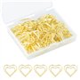 Dokeno Lot de 100 Trombones en Forme de Cœur, Trombones en Metal en Or Trombones avec Boîte en Plastique Paperclip Marque-Pages 