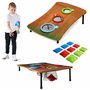 KreativeKraft Jeu de Lancer de Sac avec Table en Bois Jeu Cornhole Intérieur Extérieur Enfant Adulte et Famille Jardin Fêtes Cam