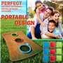 KreativeKraft Jeu de Lancer de Sac avec Table en Bois Jeu Cornhole Intérieur Extérieur Enfant Adulte et Famille Jardin Fêtes Cam