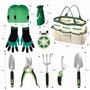 Crystals Ensemble d'outils de jardin – Ensemble d'outils de jardinage à main de 11 pièces avec sac de rangement – Cadeaux de jar