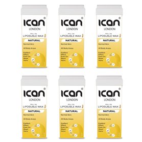 ICAN London Lot de 6 cartouches de cire à rouler - Cire naturelle - 100 ml