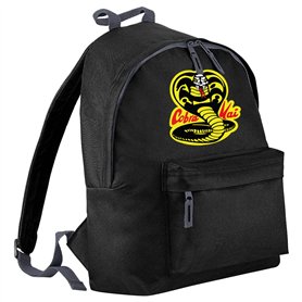 SmartyPants Sac à dos noir avec nom personnalisé Cobra Kai – Arts martiaux comédie karaté Kung Fu émission TV cinéma film enfant
