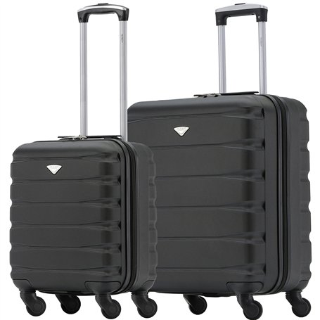 Flight Knight Ensemble De 2 Valises Rigides Legeres en ABS 4 Roues 45x36x20 cm + 56x45x25 cm EasyJet Taille Max pour Le Dessus E