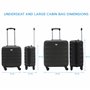 Flight Knight Ensemble De 2 Valises Rigides Legeres en ABS 4 Roues 45x36x20 cm + 56x45x25 cm EasyJet Taille Max pour Le Dessus E