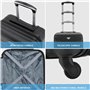 Flight Knight Ensemble De 2 Valises Rigides Legeres en ABS 4 Roues 45x36x20 cm + 56x45x25 cm EasyJet Taille Max pour Le Dessus E