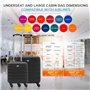 Flight Knight Ensemble De 2 Valises Rigides Legeres en ABS 4 Roues 45x36x20 cm + 56x45x25 cm EasyJet Taille Max pour Le Dessus E