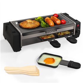 Raclette 2 Personen Raclette Grill Mini Raclette 3 Pfännchen 3 Raclette Holzspatel Tischgrill Elektrisch Korean BBQ Grill Elektr