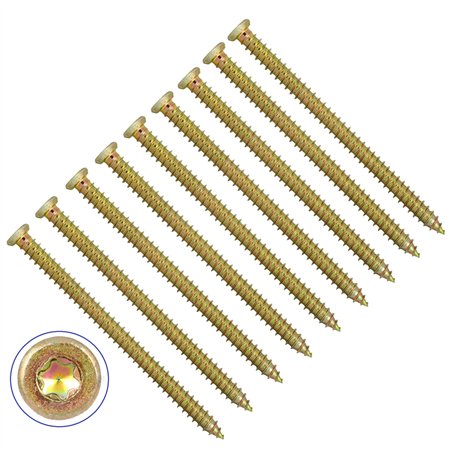 TERF Lot de 25 vis à béton à tête fraisée plate Torx 7