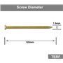 TERF Lot de 25 vis à béton à tête fraisée plate Torx 7,5 x 120 mm Utilisation sans bouchon pour brique creuse en pierre naturell