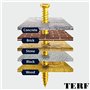 TERF Lot de 25 vis à béton à tête fraisée plate Torx 7,5 x 120 mm Utilisation sans bouchon pour brique creuse en pierre naturell