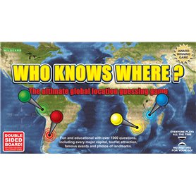 Who Knows Where? – Jeu de société – Jeu géographique de Questions-réponses pour Toute la Famille – Version Anglaise