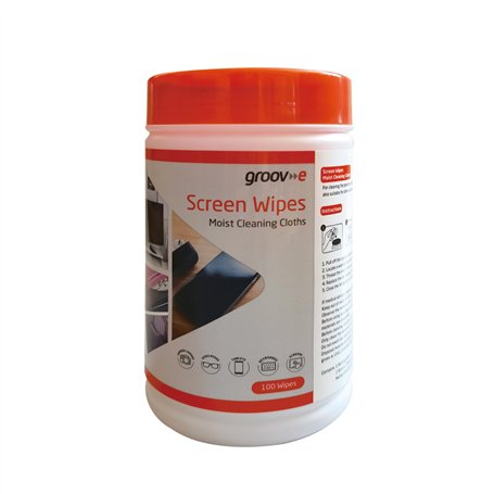 Groov-e Lot de 100 lingettes nettoyantes multi-usages pour claviers