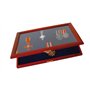 SAFE 5873 Vitrine en bois pour médailles | Insert en velours bleu royal amovible de 4 mm d'épaisseur pour accrocher ou attacher