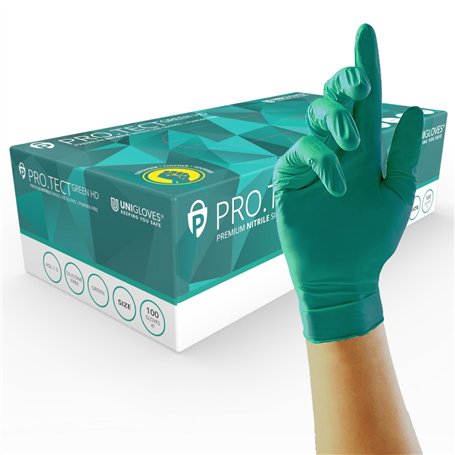 UNIGLOVES PRO.TECT GA0082 Lot de 100 gants jetables en nitrile HD ultra résistants