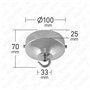 ElekTek Rosace de plafond concave de 100 mm de diamètre avec patte de fixation et crochet - pour les luminaires suspendus et les