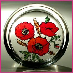 HENSITA Presse-Papier décoratif en Verre teinté à la Main Motif Coquelicots