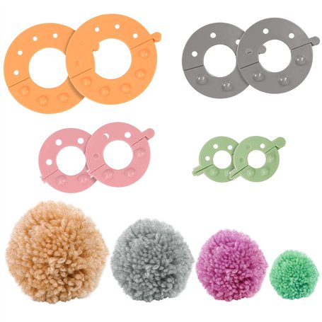 Curtzy Machine a Pompon en Plastique (Lot de 4) - 4 Tailles (3