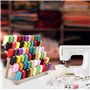 Kurtzy Support Bobine en Bois - Stand Organisateur 60 Bobines avec Crochets Muraux - Debout ou Suspendu - Porte Bobine en Bois d