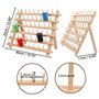 Kurtzy Support Bobine en Bois - Stand Organisateur 60 Bobines avec Crochets Muraux - Debout ou Suspendu - Porte Bobine en Bois d
