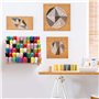 Kurtzy Support Bobine en Bois - Stand Organisateur 60 Bobines avec Crochets Muraux - Debout ou Suspendu - Porte Bobine en Bois d