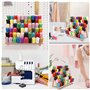 Kurtzy Support Bobine en Bois - Stand Organisateur 60 Bobines avec Crochets Muraux - Debout ou Suspendu - Porte Bobine en Bois d