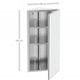 HOMCOM Armoire Miroir Salle de Bain Armoire de Toilette Murale Meuble d'angle 2 étagères dim. 30L x 18,4l x 60H cm Acier INOX.