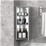 HOMCOM Armoire Miroir Salle de Bain Armoire de Toilette Murale Meuble d'angle 2 étagères dim. 30L x 18,4l x 60H cm Acier INOX.