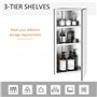HOMCOM Armoire Miroir Salle de Bain Armoire de Toilette Murale Meuble d'angle 2 étagères dim. 30L x 18,4l x 60H cm Acier INOX.