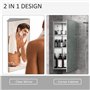 HOMCOM Armoire Miroir Salle de Bain Armoire de Toilette Murale Meuble d'angle 2 étagères dim. 30L x 18,4l x 60H cm Acier INOX.