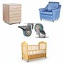 Kurtzy Roulette Charge Lourde Pivotante - Lot 8 Petite Roulettes pour Meubles Lourd de 50 mm en Caoutchouc avec Vis et Frein - R