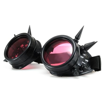 Lunettes de soudage style steampunk âge victorien – Pour gothique et cosplay – Avec piques et verres teintés Morefaz™ protection
