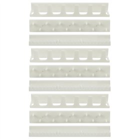 Kurtzy Porte Bijoux Mural Blanc (Lot de 9) - Crochet Mural Adhesif et Patère (3 Modèles) - Rangement Bijoux Mural - Porte Collie