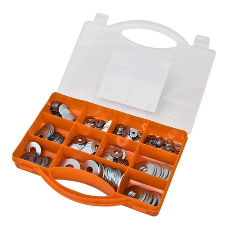 Brackit Assortiment de 240 Pieces Rondelles Plates en Acier Inoxydable - Tailles M4 M5 M6 M8 M10 M12