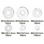 Brackit Assortiment de 240 Pieces Rondelles Plates en Acier Inoxydable - Tailles M4 M5 M6 M8 M10 M12