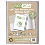 eco-eco Lot de 4 porte-vues transparents à 10 pochettes Format A4 50% recyclé avec pochettes en plastique Eco125 x 4
