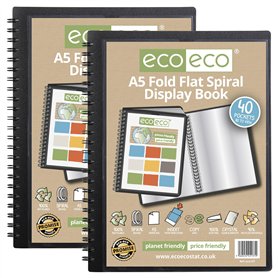 eco-eco Eco137x2 Lot de 2 protège-documents A5 50% recyclés 40 pochettes à spirales