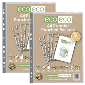 eco-eco Lot de 2 paquets de 50 pochettes transparentes A4 100% recyclées